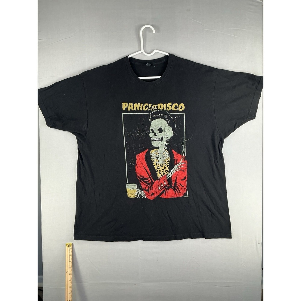 Panic! At The Disco Skeleton Graphic Band T-Shirt Black 100% Cotton Size XXL